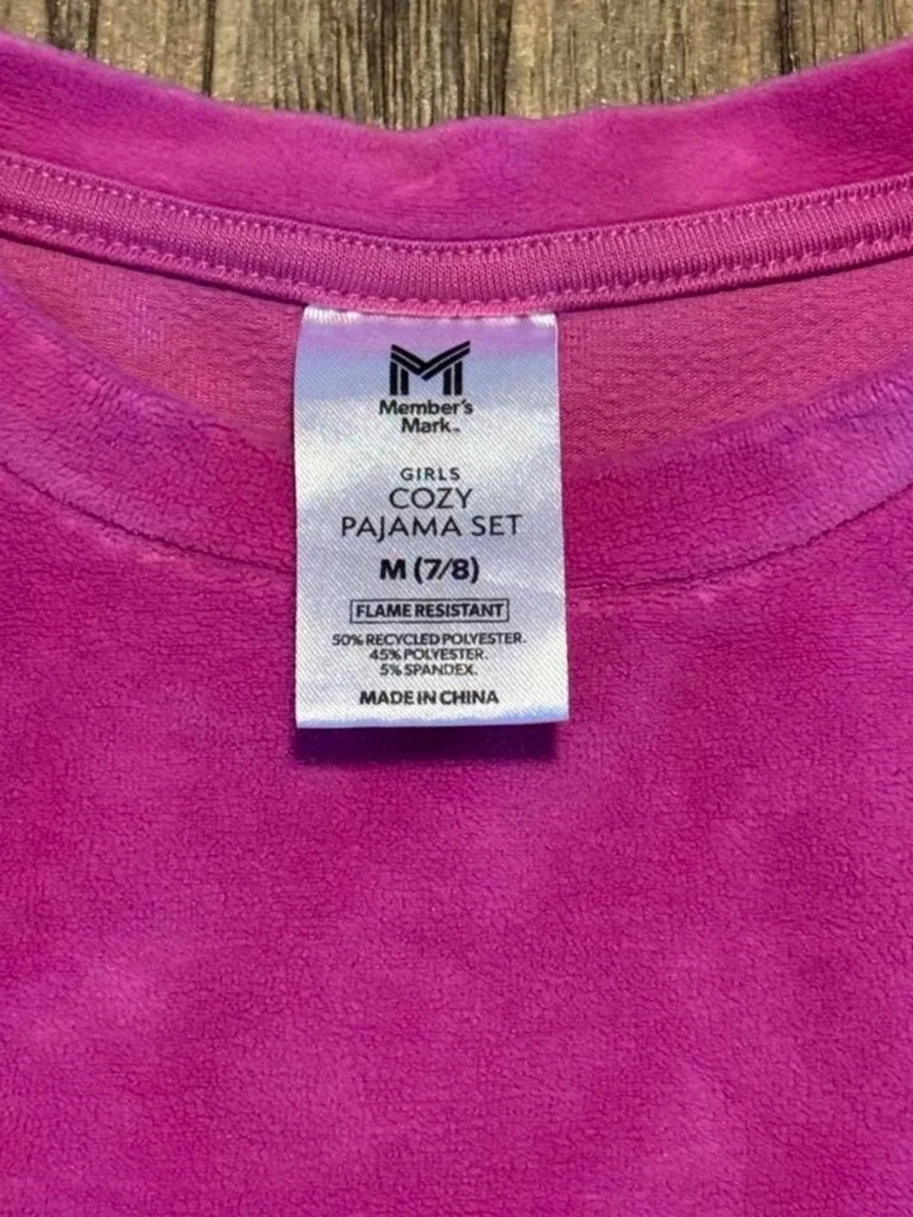 Girls Pink Velour PJ Set